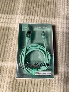 Mint Green Lightning Charging Cable - 10ft